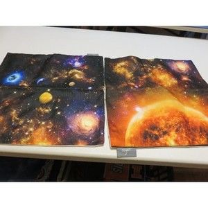 Pair of LED Galaxy Decorative Pillow Covers - 18" by 18" - new, no tags